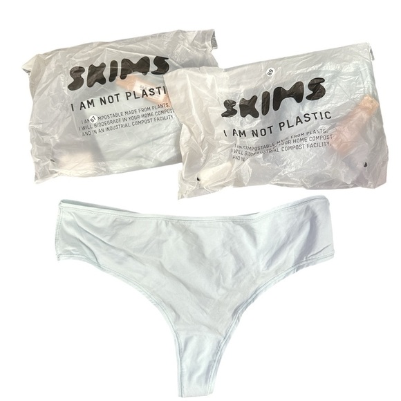 Skims 3 pairs Fits everybody cheeky thong in sky blue NWT - Picture 4 of 8